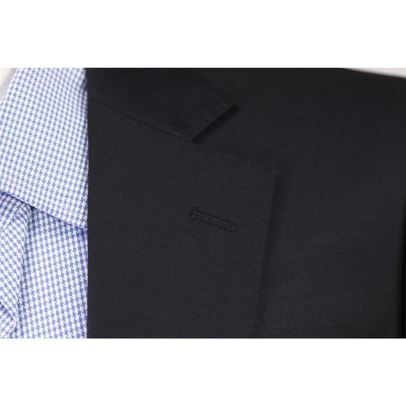 Combatant Gentlemen Solid Black 2-Btn Wool Blazer Jacket Tailored Fit 38S New - Picture 5 of 10